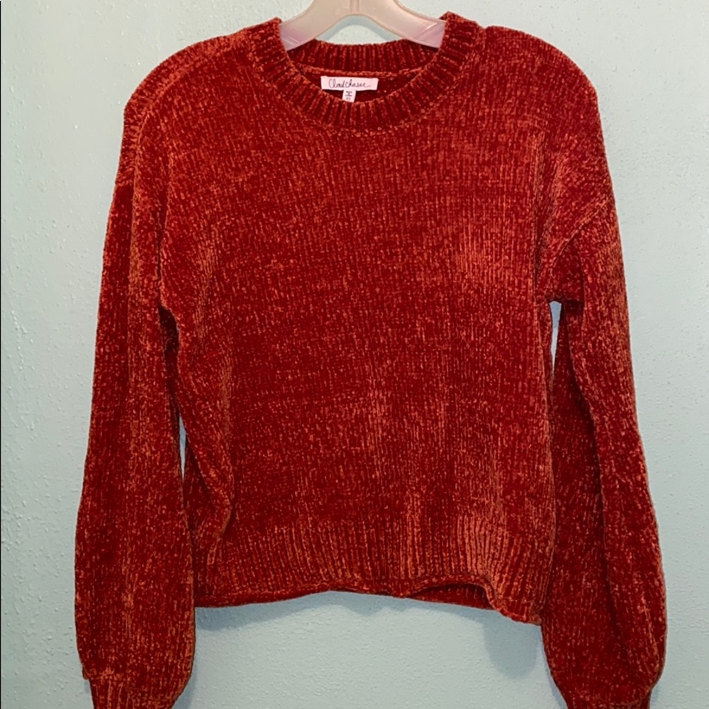 Orange fuzzy sweater